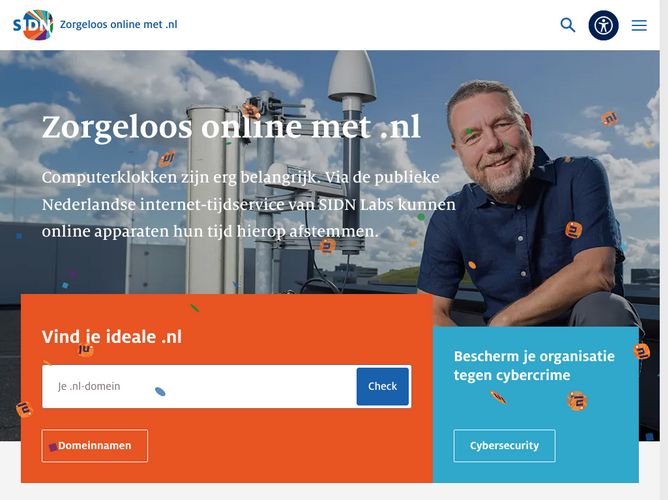 The website screenshot for http://www.sidn.nl/