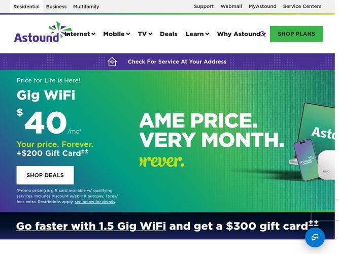 The website screenshot for http://wavebroadband.com