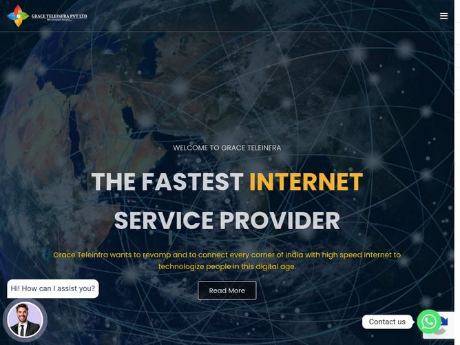 The website screenshot for http://www.graceteleinfra.com