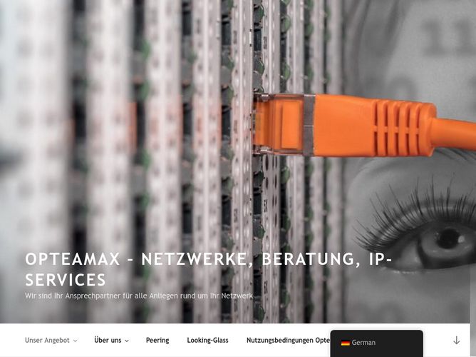 The website screenshot for https://www.opteamax.de