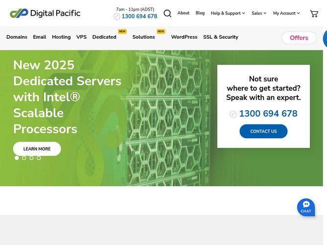 The website screenshot for https://www.digitalpacific.com.au/
