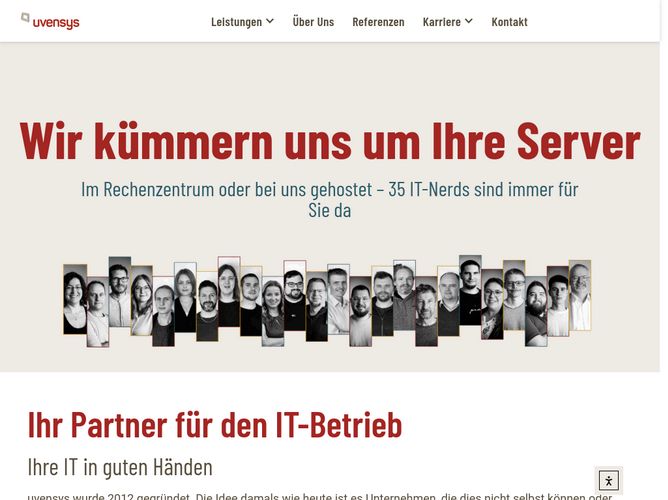 The website screenshot for http://www.uvensys.de